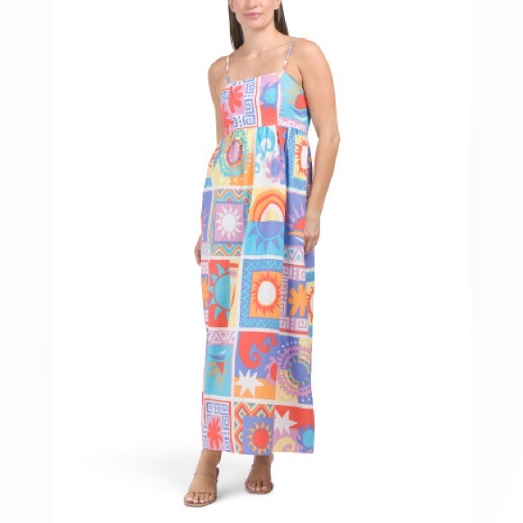 Japna Dresses & Skirts - Japna Sun & Sand Print Midi Dress